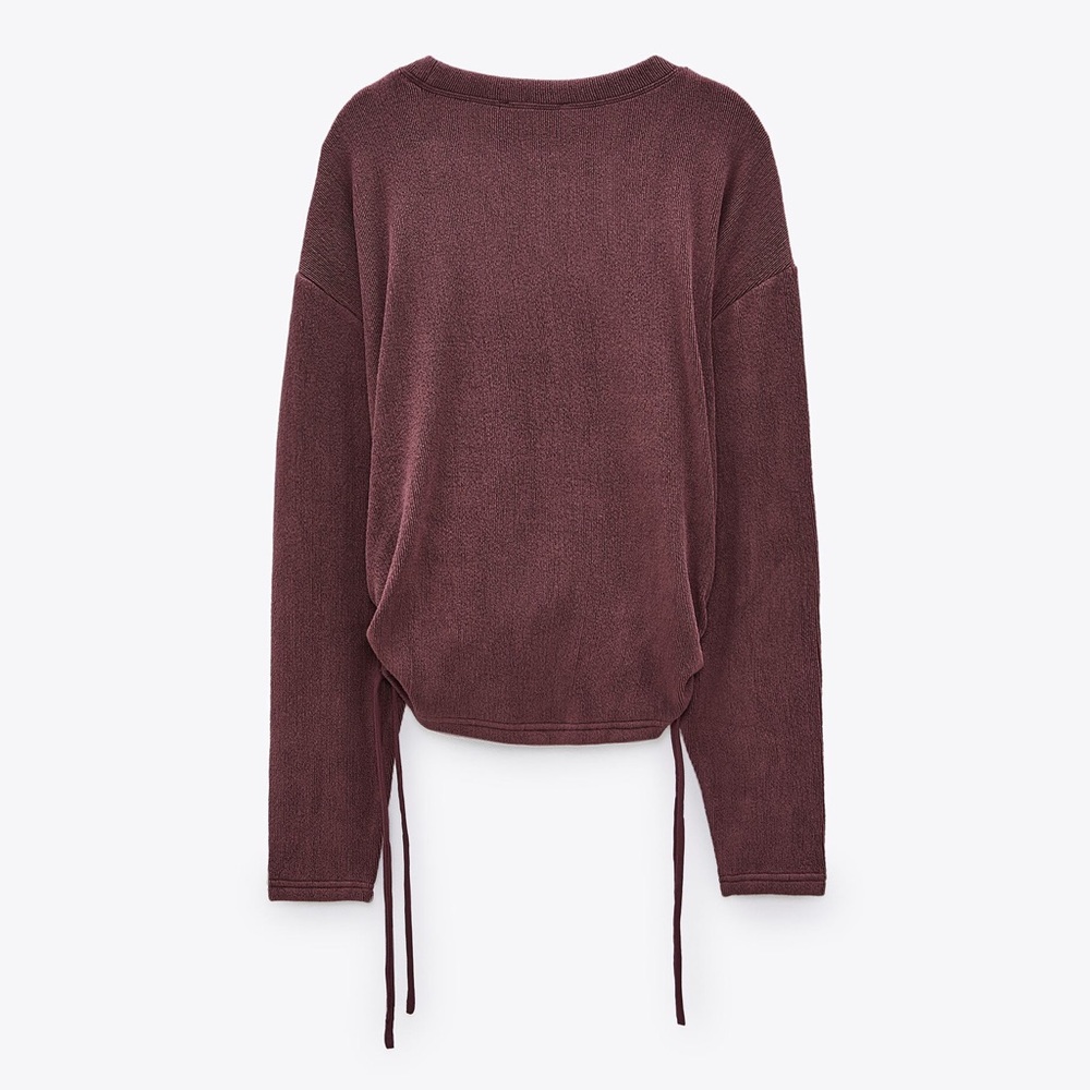 ZARA Ruched Long Sleeve Sweater